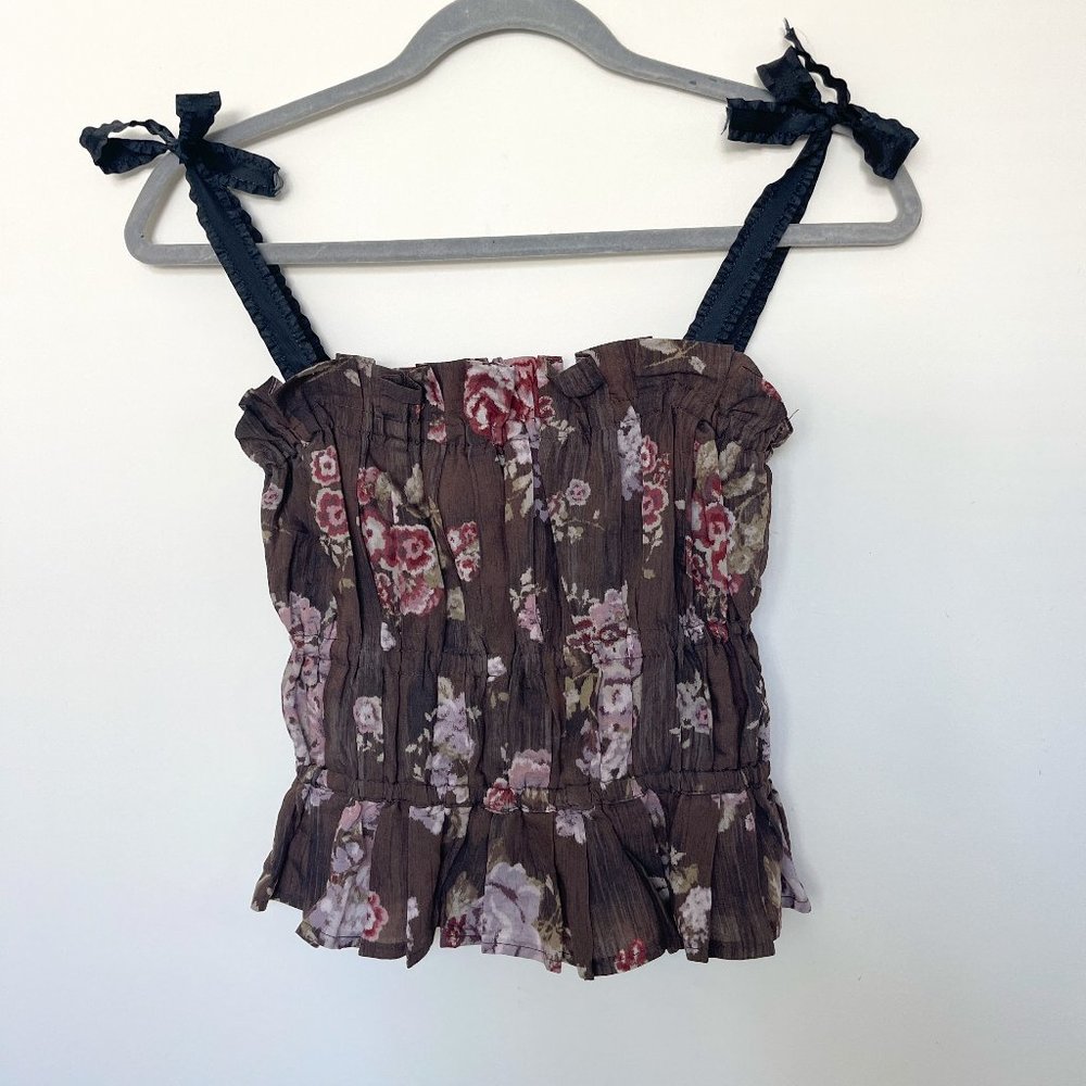 Floral Ruffle Tank Top